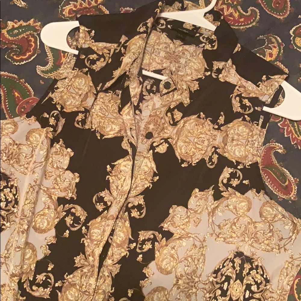 Mossimo Gold and Black Patterned Tunic